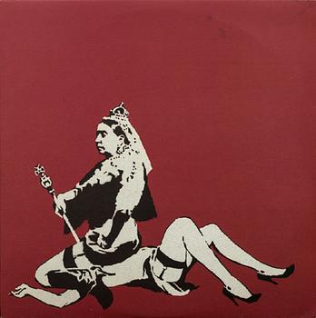 BANKSY, EP vinyl med omslag, "Queen & Cuntry", release 2008.