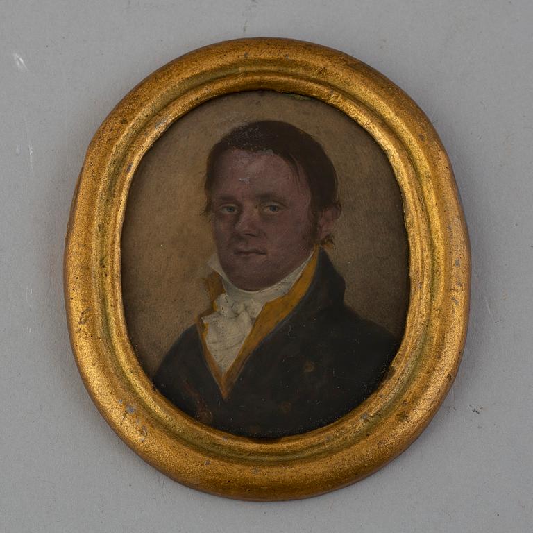 OKÄND KONSTNÄR, miniatyrmålningar, 2 st, gouache på papper, omkring år 1800.