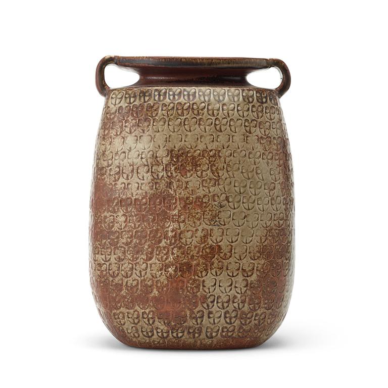 Stig Lindberg, a large stoneware vase, Gustavsberg studio 1965.