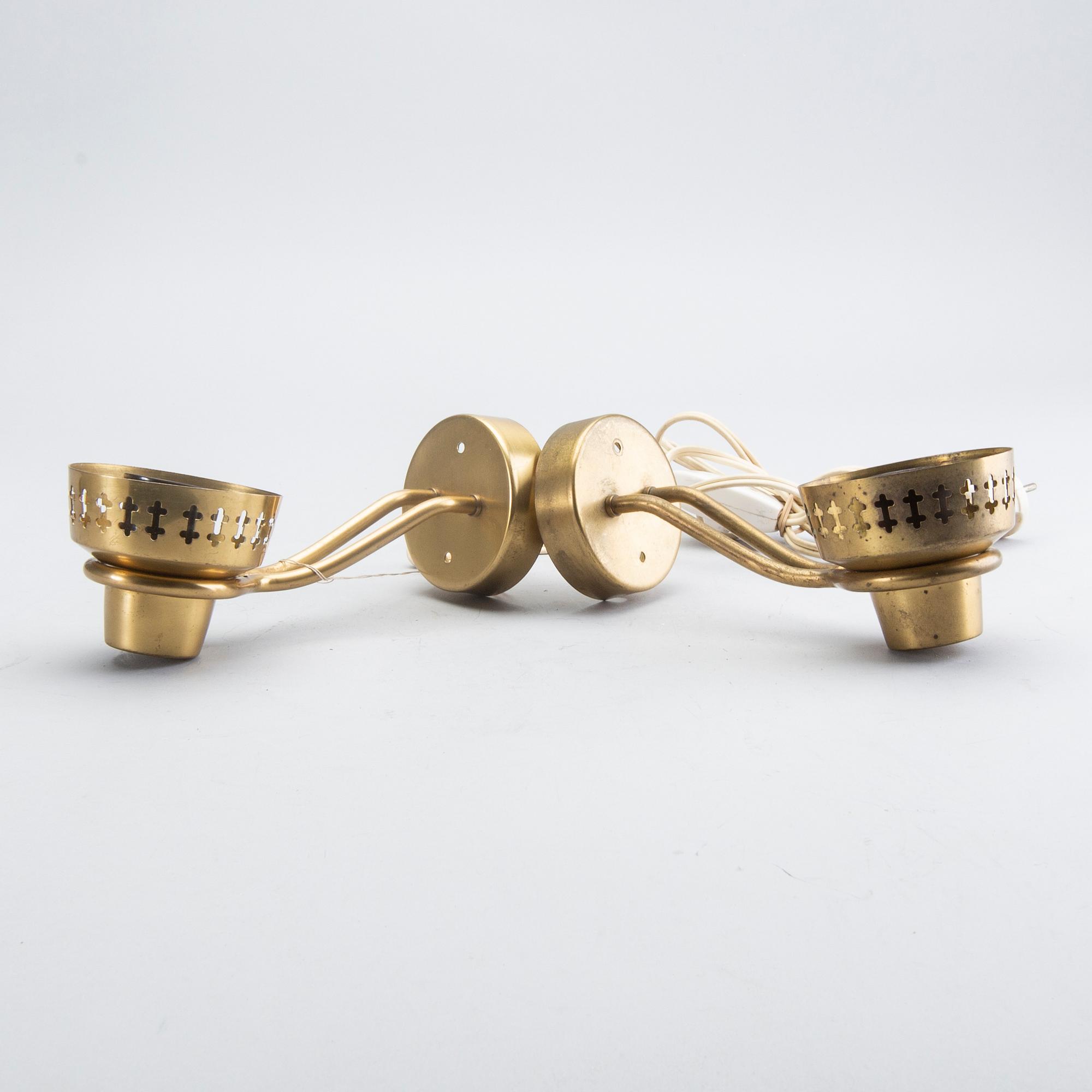 Hans Bergström, wall lamps, a pair, ASEA, mid-20th century.