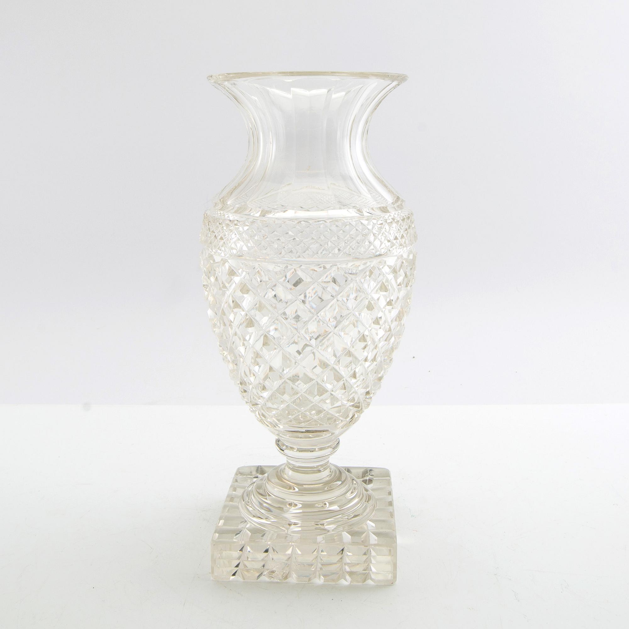 Vase, early 20th century cut glass.