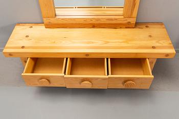 Hallmöbel, "Ruben", Nybrofabriken AB, mirror and chest of drawers, 1970s.