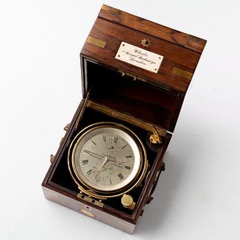 122. CLERKE, 1 Royal Exchange, London, Maker to the Royal Navy, Two-Day Marine Chronometer, No 1304.