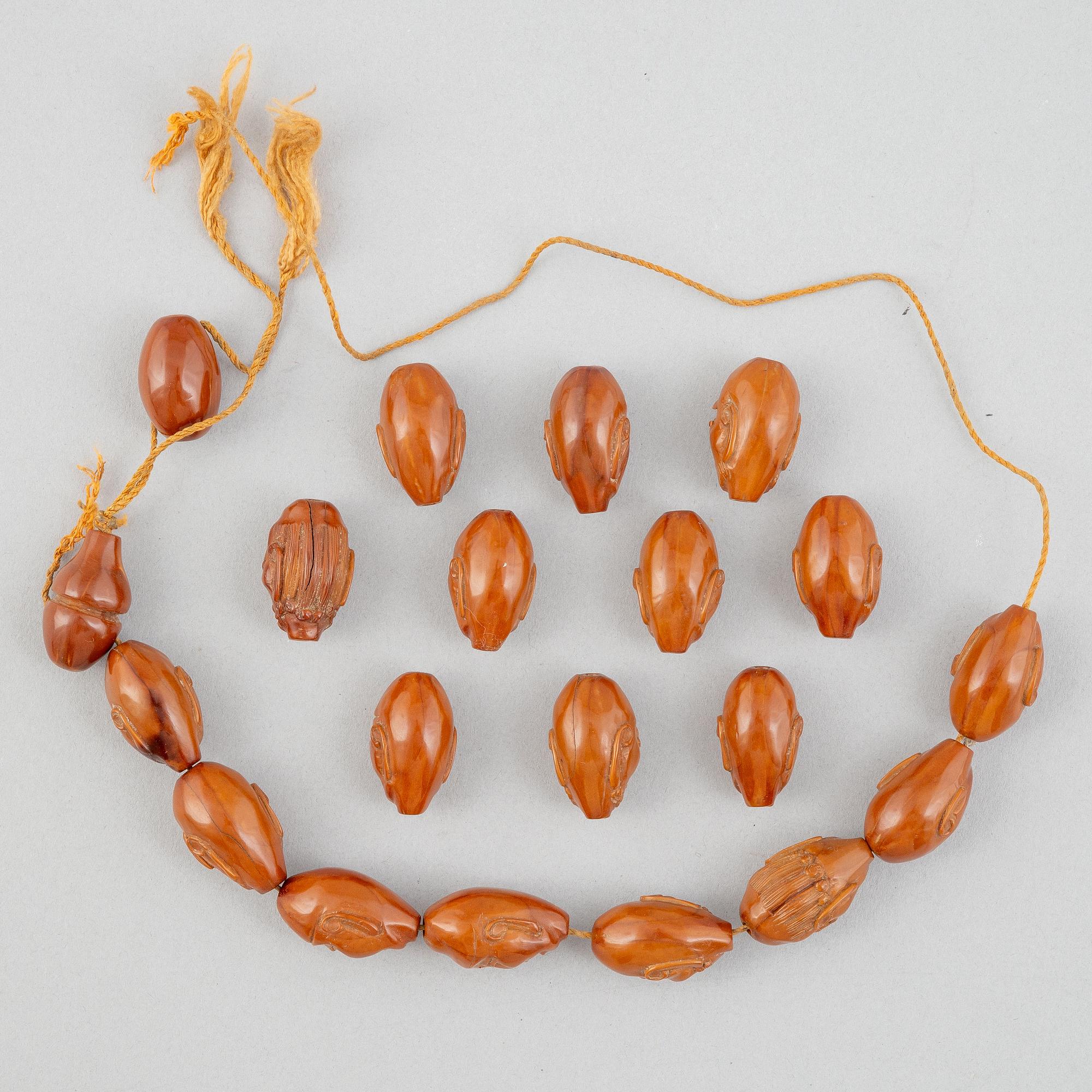 A Luohan bead necklace, probably early 20th century.