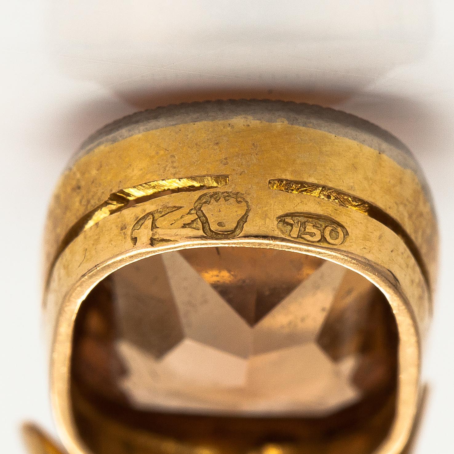 Halsband, 18K och 14K guld, gammal- och rosenslipade diamanter och turmalin. Kultateollisuus, Åbo.