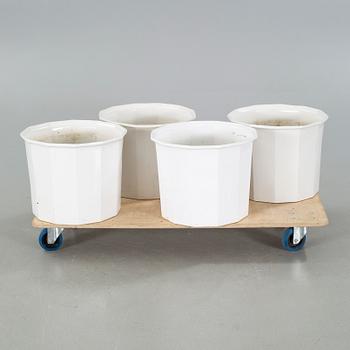 Four "Octavius" porcelain pots, designed by Karin Björquist for Gustavsberg.