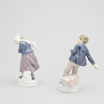 FIGURINER, ett par, porslin, Meissen, troligen omkring 1900.