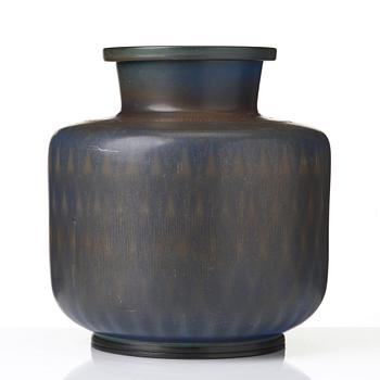 Berndt Friberg, a stoneware vase with a geometrical decoration, Gustavsberg studio, Sweden 1962.