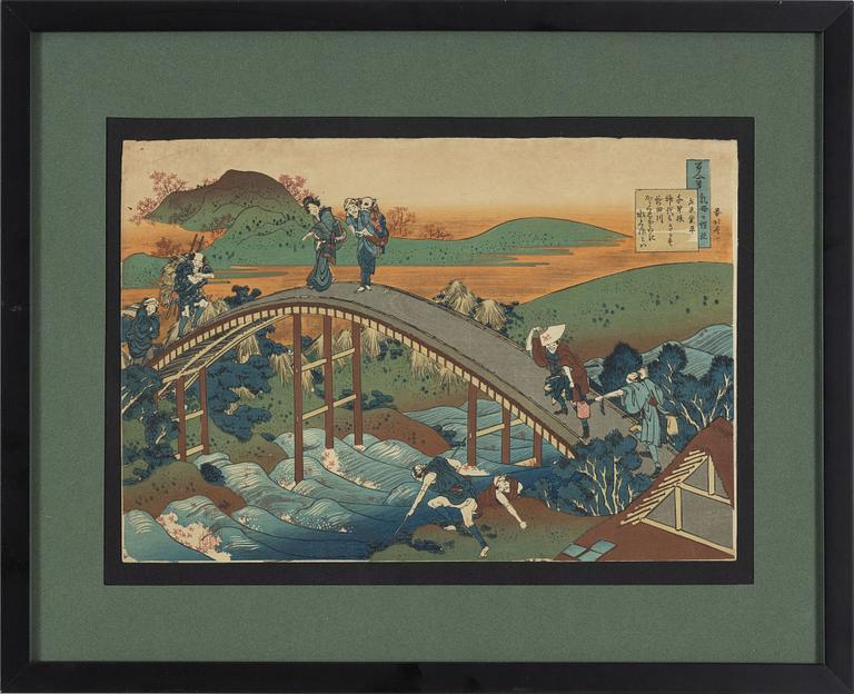 Katsushika Hokusai, efter, färgträsnitt, Japan, troligen 1900-tal.