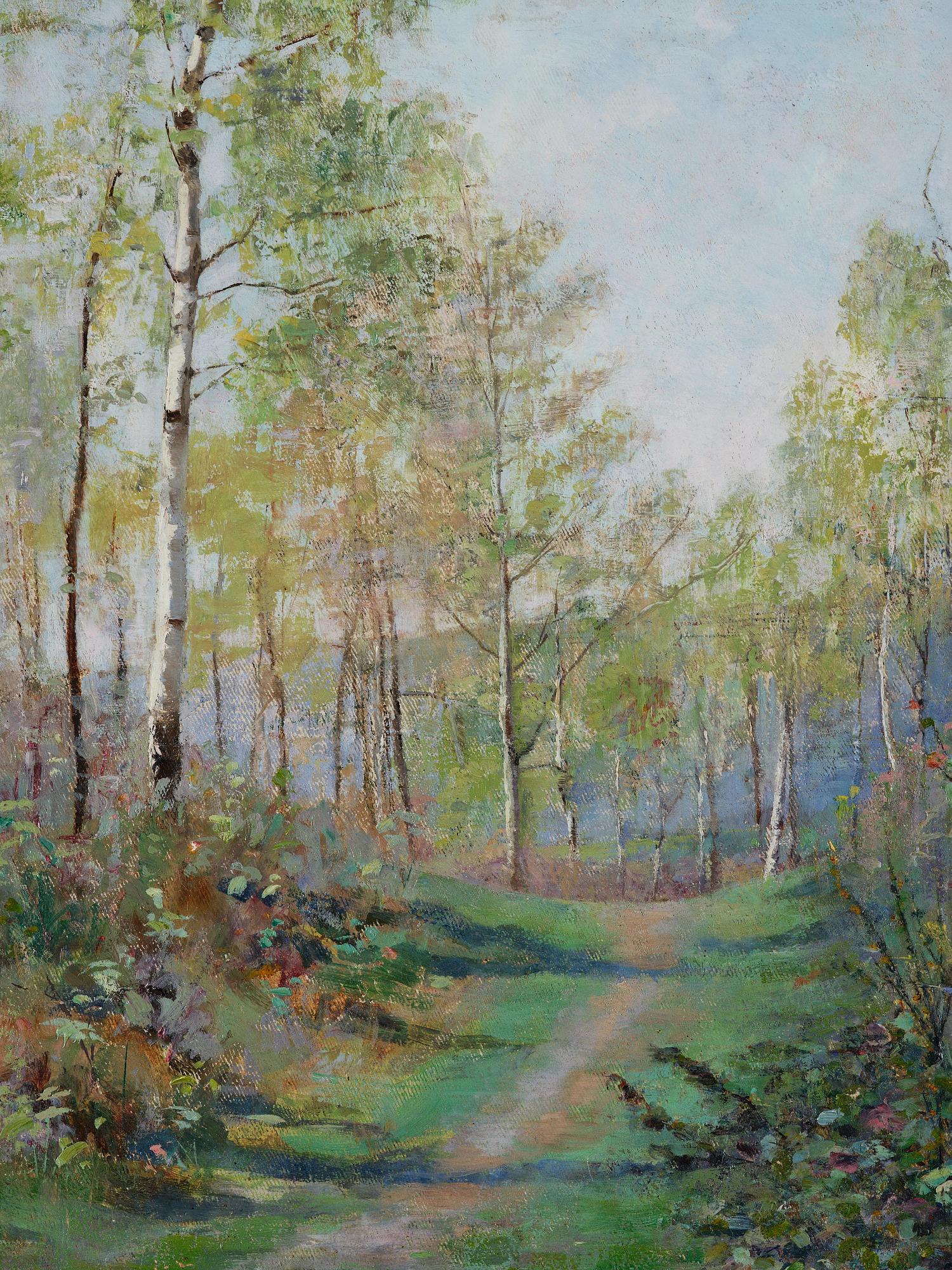 Julia Beck, Summer landscape with birches.