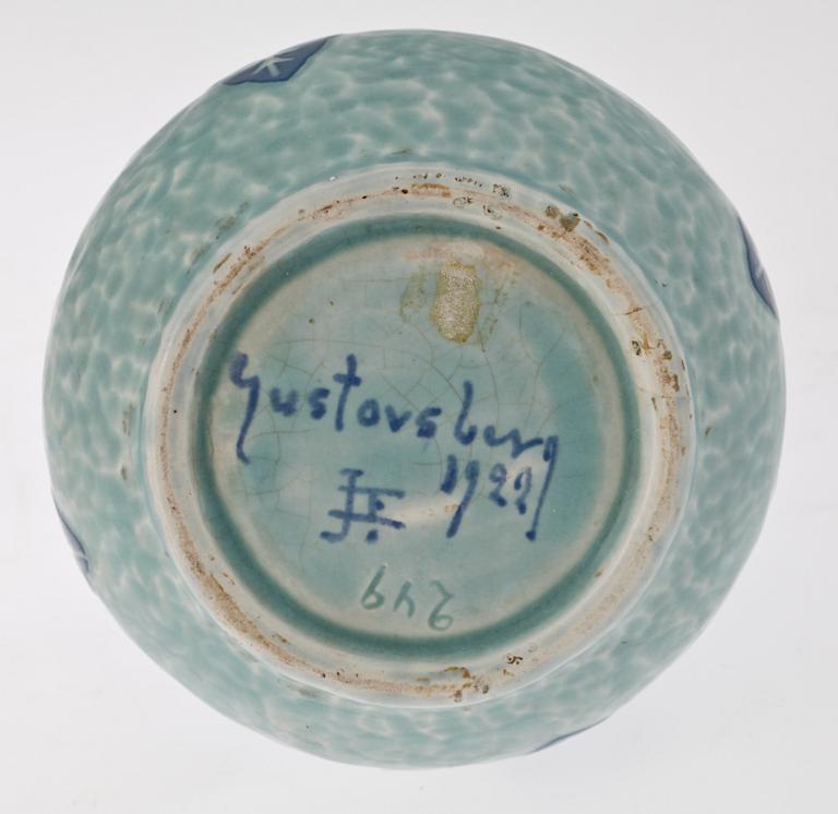 VAS, keramik, "Sgrafitto", Josef Ekberg, Gustafsberg, sign o dat 1922.