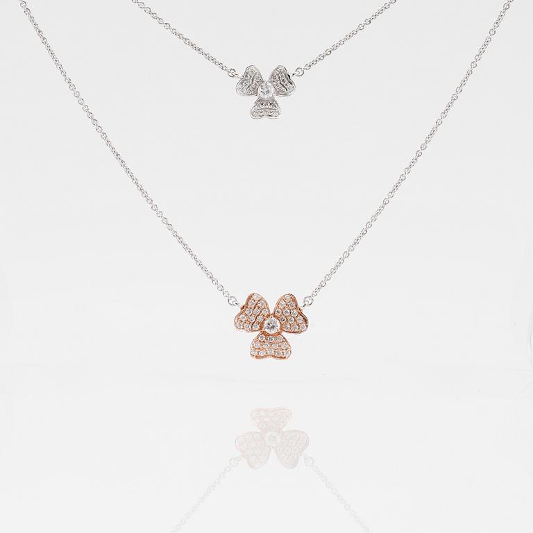 COLLIER, 18K vitguld/roséguld och diamanter tot ca 0.28 ct.