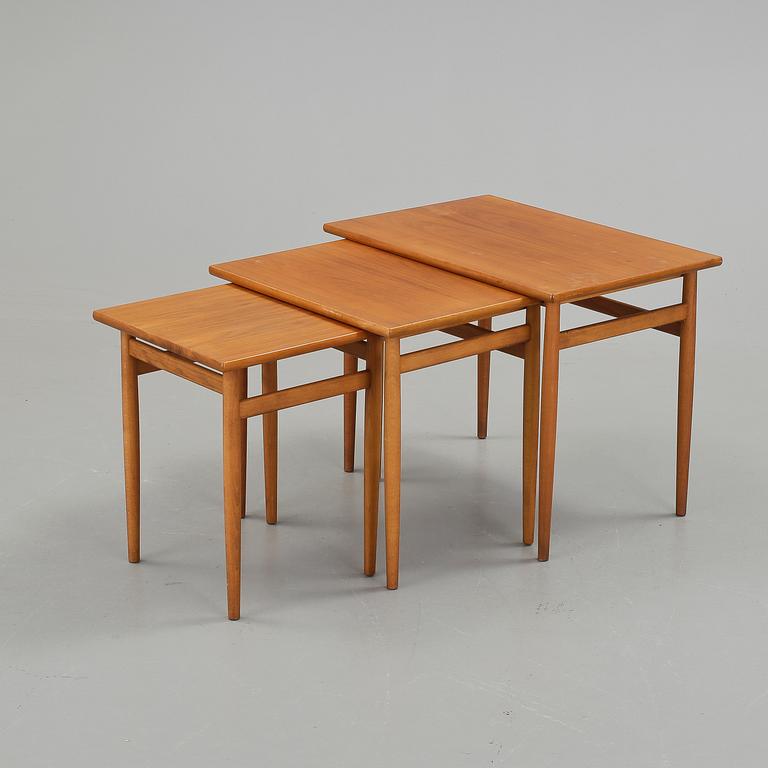 SATSBORD, 3 delar, teak, 1950-/60-tal.
