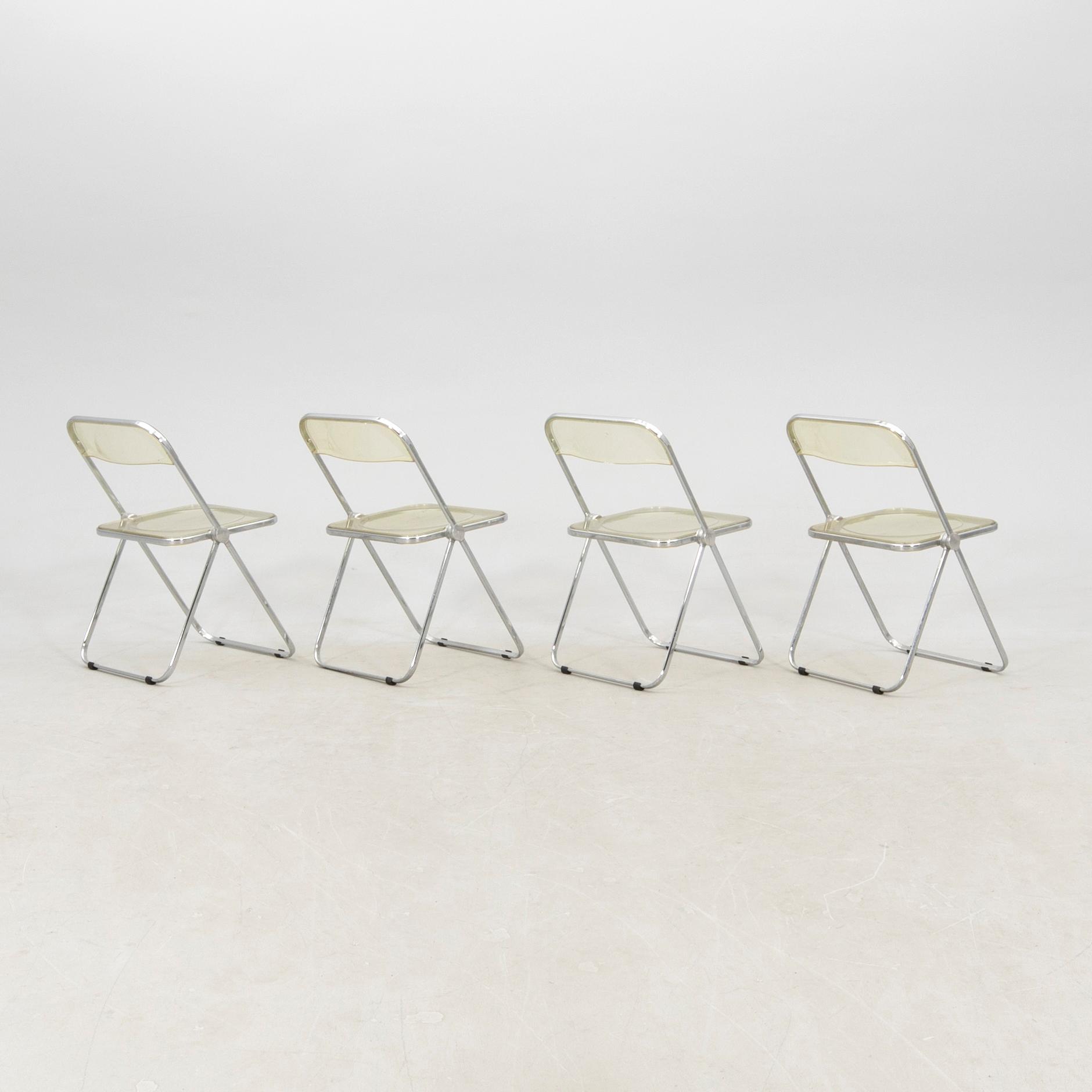 Giancarlo Piretti, fällstolar 4 st, "Plia", Castelli, formgivna 1967.