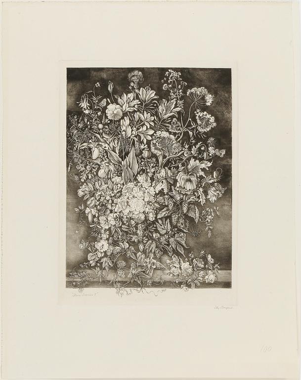 STIG BORGLIND, 5 st, torrnålsetsningar, signerade, 1900-tal.