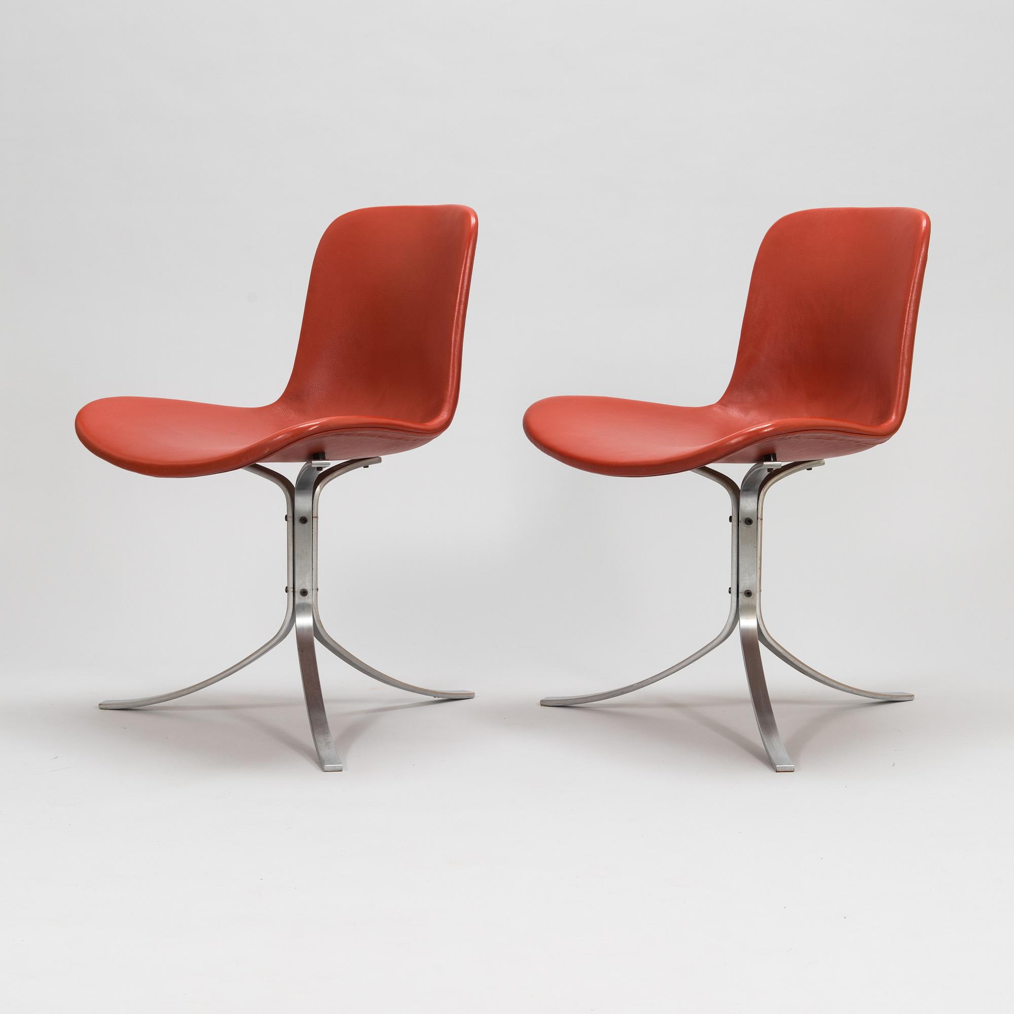 Poul Kjaerholm, a set of six late 20th century 'PK 9' chairs for Fritz Hansen.