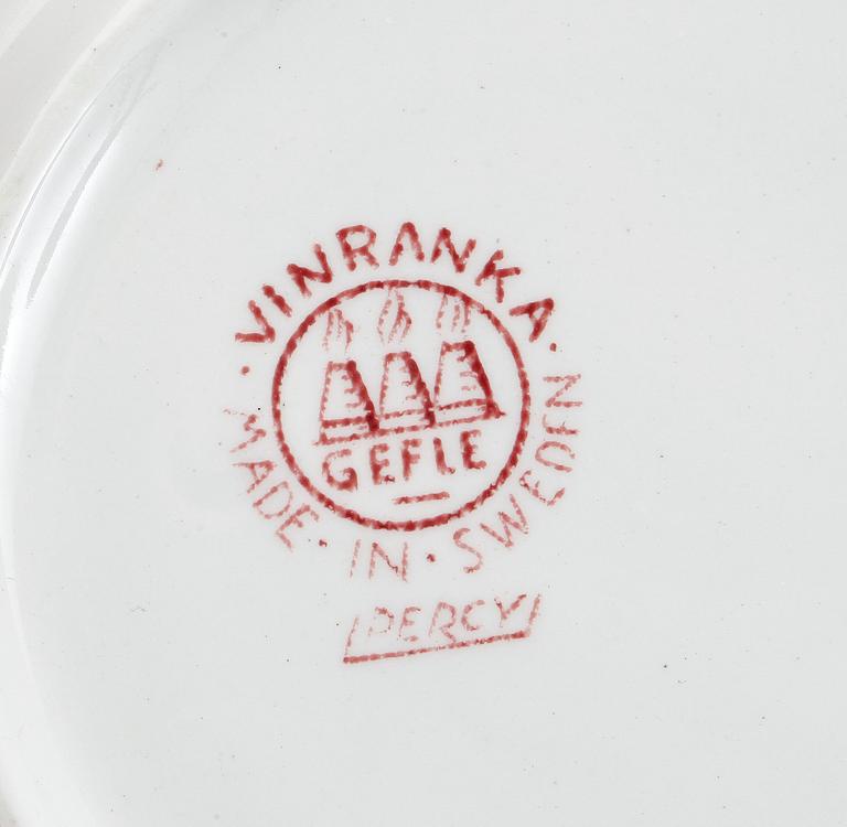 MATSERVIS, 40 delar. Flintgods. "Vinranka" Arthur Percy, Gefle.