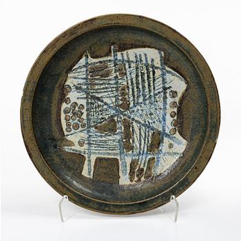 Carl-Harry Stålhane, Unique stoneware dish, Gustavsberg Studio.