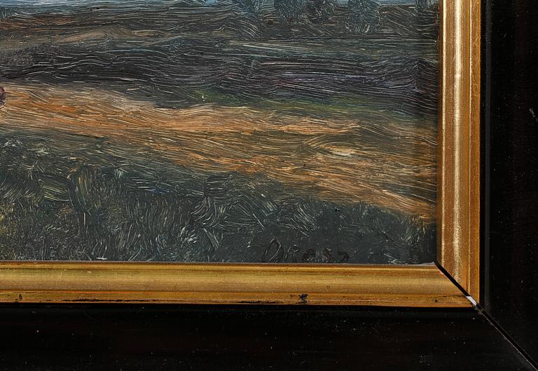 OIDENTIFIERAD KONSTNÄR, olja på pannå, signerad, 1900-talets början.