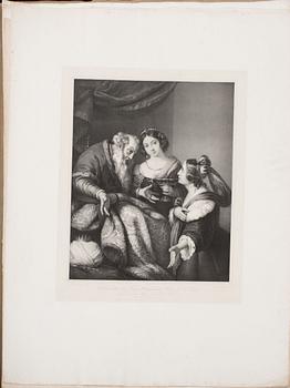 MAPPAR,10 st. Litografiska tryck."Die vorzüglichsten gemälde der königlichen galerie in Dresden" 1840-tal.