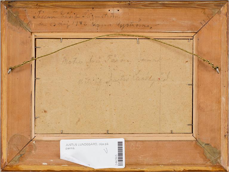 JUSTUS LUNDEGÅRD, olja på pannå.