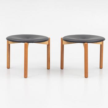 Uno & Östen Kristiansson, a pair of stools, Luxus, Vittsjö Möbelfabrik, Sweden, 1960's.