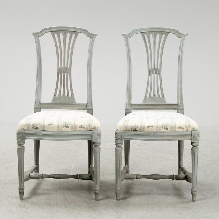 Stolar, 12 st, gustaviansk stil, 1900-tal.