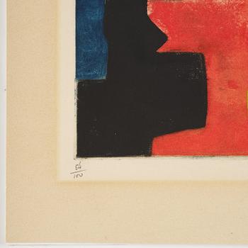 Serge Poliakoff, "Composition bleue, rouge, verte et noire".