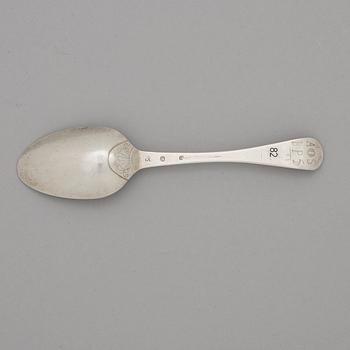 A Swedish mid 18th century silver spoon, mark of Johan Ek, Gävle 1750.