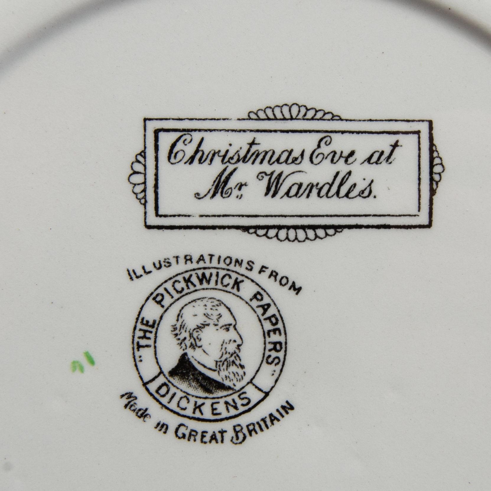 Service pieces 14 pcs "Illustrations from Dickens" William Adams Tunstall England first half of the 20th century.