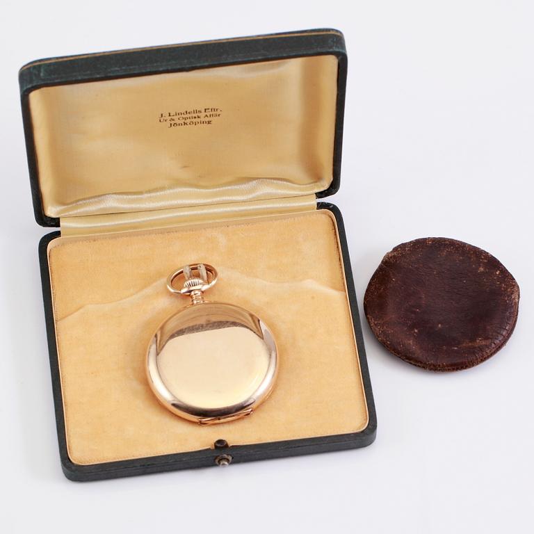 FICKUR, 14K guld, märkt JCM, J Cacame Robert, Schweiz, savonett, tidigt 1900-tal.