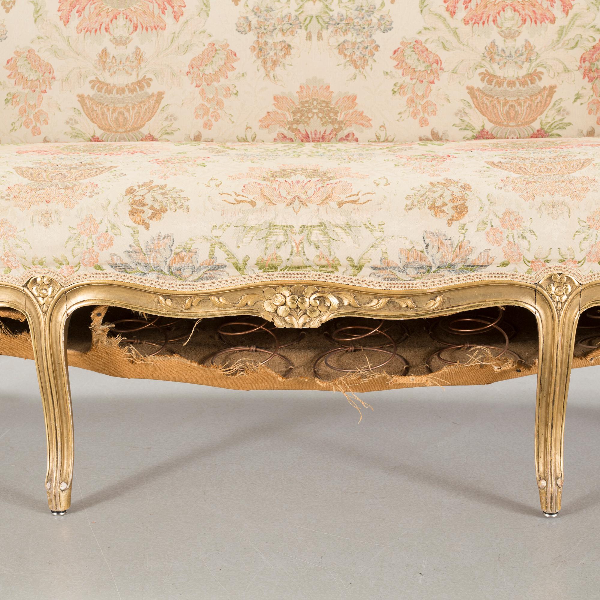 A rococo style sofa from the first half of the 20th century.