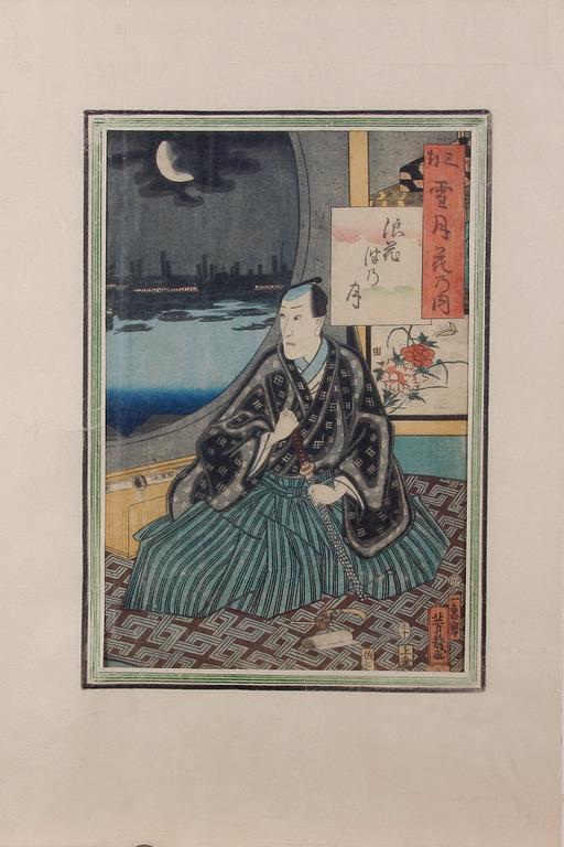YOSHIIKU ga, IKKESAI, tillskriven. Träsnitt, 1800-talets senare hälft.
