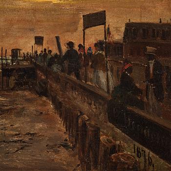 Olof Hermelin, Evening by the pier, scene from the United States of America.