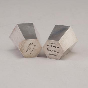 WIWEN NILSSON, Salt och pepparströare, silver och förgyllt silver, Lund 1939-40.