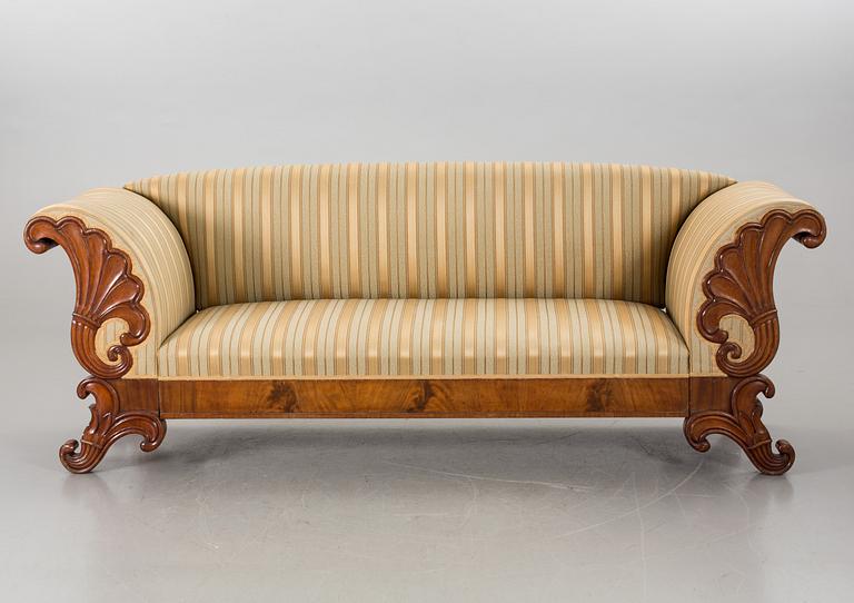 A late Empire sofa, later part of the 19th century.