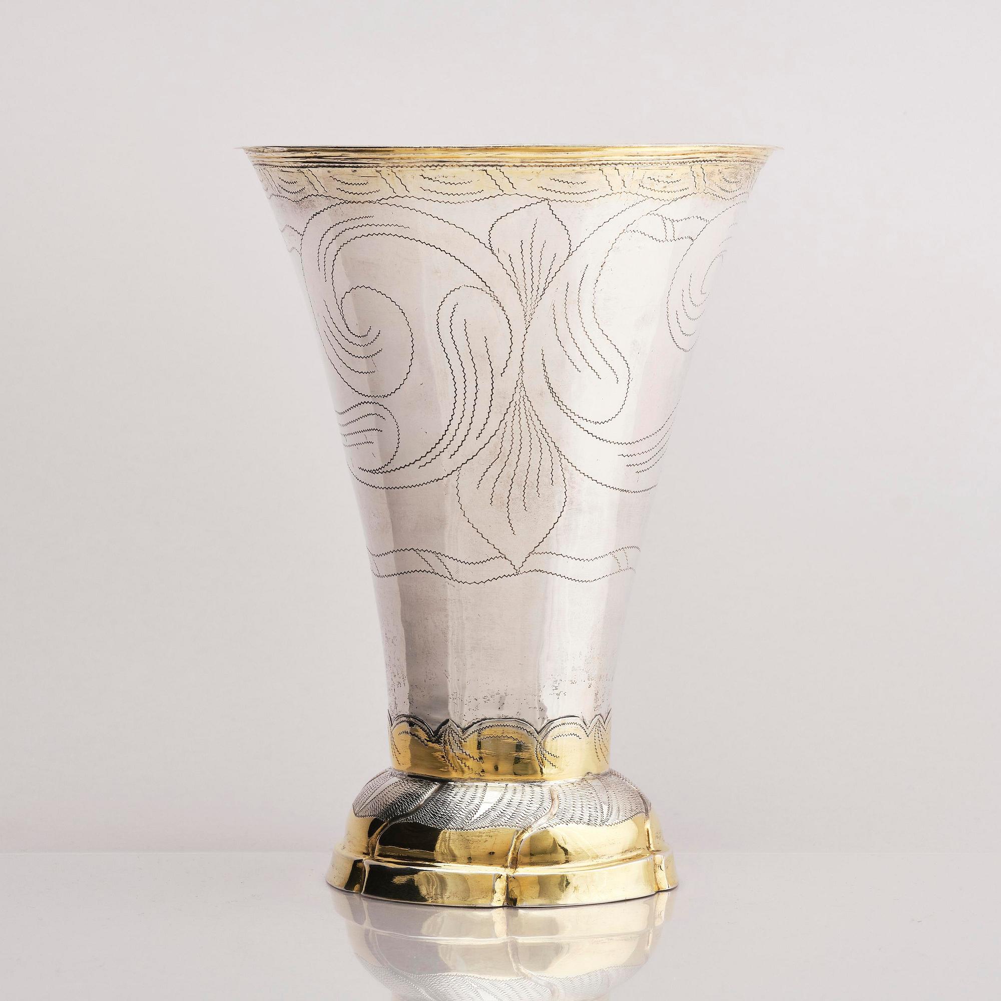 Gustaf Elfström, bägare, delvis förgyllt silver, Sala 1797. Gustaviansk.
