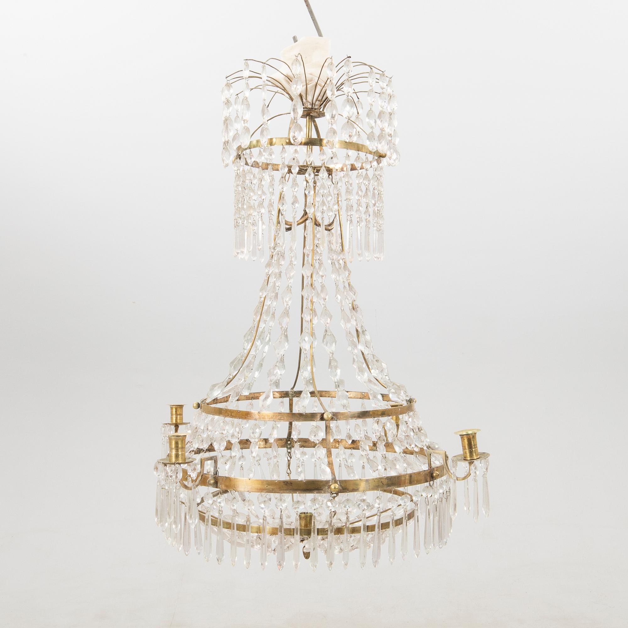 Chandelier, late Gustavian, early 19th century.
