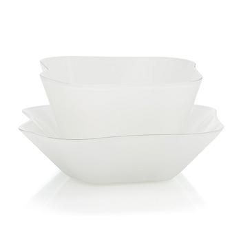 Alvar Aalto, lasiveistos, 2 osaa, "Aallon kukka", signeerattu Alvar Aalto Iittala. 1950-luku.