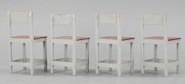 STOLAR, 4 stycken snarlika, allmoge, 1800-tal.