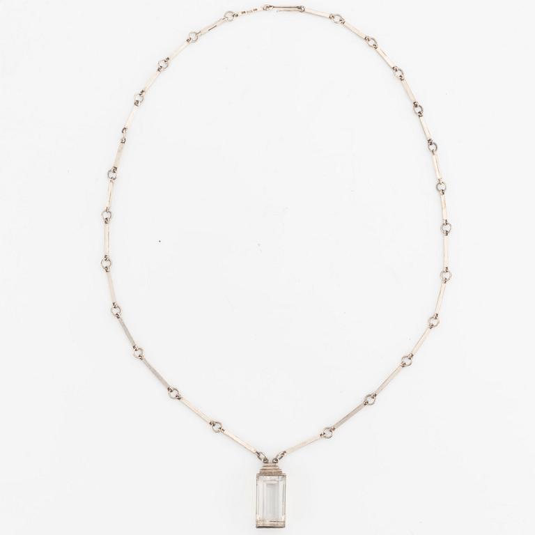 Wiwen Nilsson, a sterling silver and rock crystal necklace, Anders Nilsson, Lund 1944.