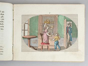 G.A.SILVERSTOLPE, Barnspegeln, med 16 handkolorerade kopparstick, Stockholm 1823.