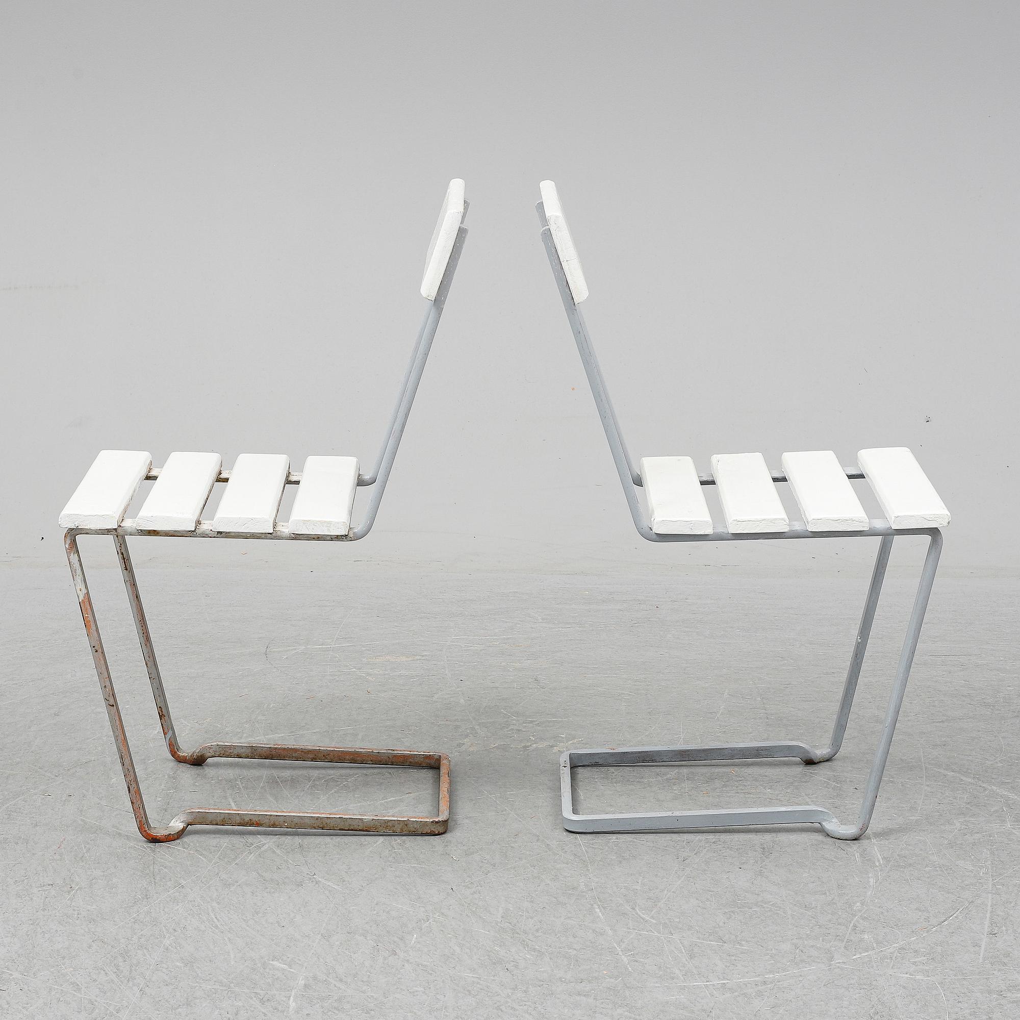 ARTHUR LINDQVIST, a pair of garden chairs, mid 20th Century.