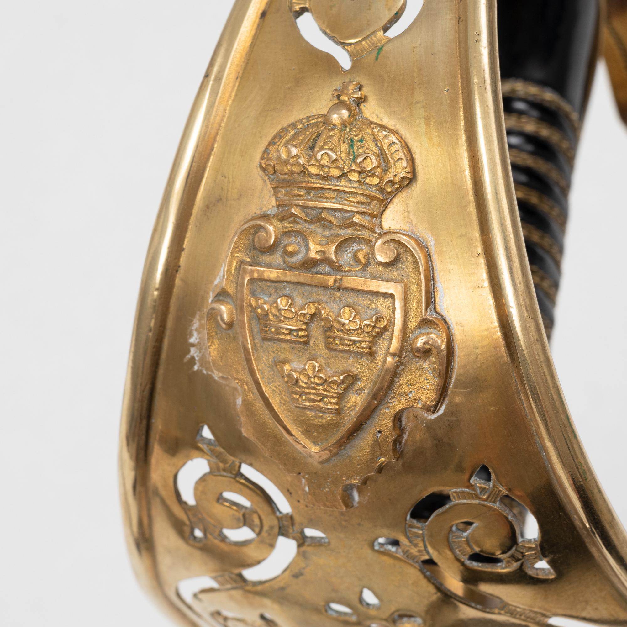 A Swedish cavalry officer's sword, 1893 pattern, with scabbard.