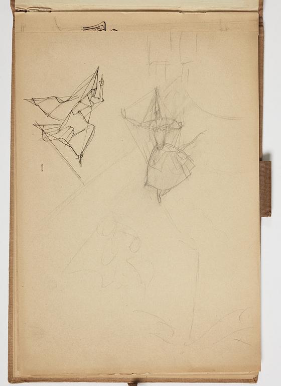 GÖSTA ADRIAN-NILSSON, sketchpad, 1920/30's, by the artist's own hand inscribed GAN with indian ink on the cover.