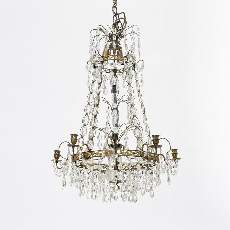 A Gustavian style chandelier, mid 20th Century.