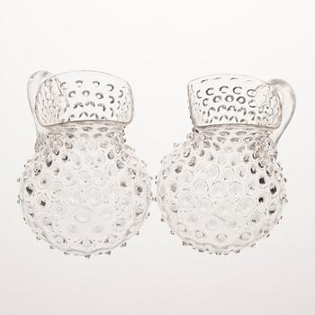 TILLBRINGARE, glas, s.k. Hobnail pitcher, 1900-talets början.