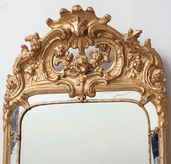 SPEGELLAMPETT, för två ljus, stockholmsarbete, 1700-talets andra hälft, rokoko.