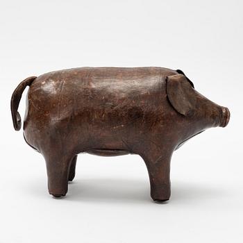 Dimitri Omersa & Co, a leather foot stool, later part of the 20th Century.