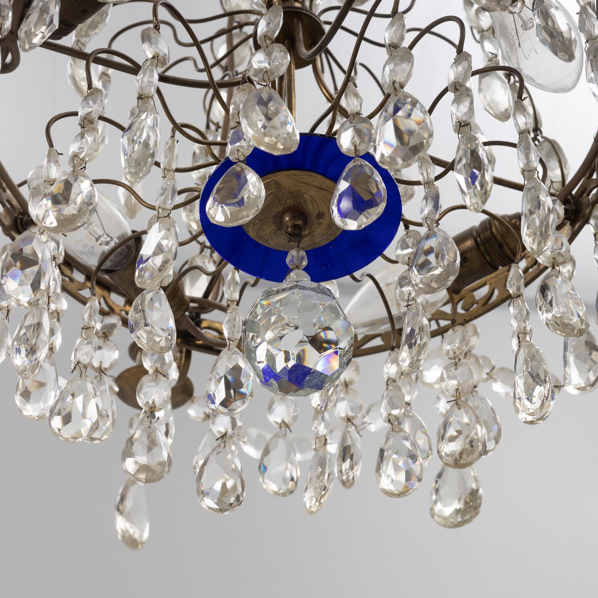 A Gustavian style chandelier, first half of the 20th century.